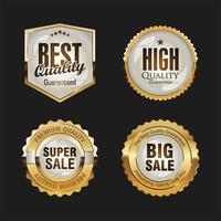 Super sale retro golden badges and labels vector collection