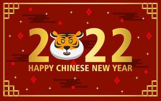 Chinese new year 2022 greeting background design in red color. vector