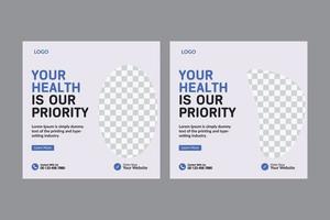 social media post template health themed Pro download vector