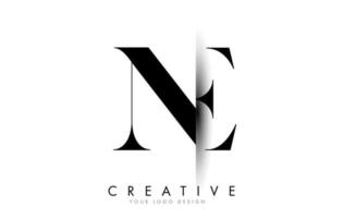 NE N E Letter Logo with Creative Shadow Cut Design. vector