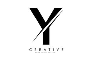 Y Letter Logo Design with a Creative Cut. vector