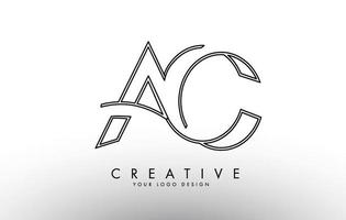 Outline AC A C Letters Logo with Monogram Design. vector