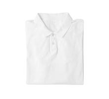 Folded white polo t-shirt mockup isolated on white background with clipping path photo