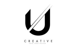 U Letter Logo Design with a Creative Cut. vector