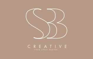 Outline SB S B letters logo design. vector