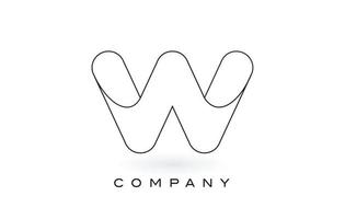 W Monogram Letter Logo With Thin Black Monogram Outline Contour. Modern Trendy Letter Design Vector. vector