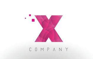 X Letter Logo Design with Purple Dots Pattern. vector