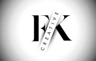 FK F K Letter Logo with Creative Shadow Cut and Over layered Text Design. vector