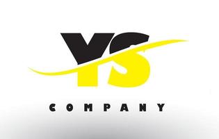 YS Y S Black and Yellow Letter Logo with Swoosh. vector