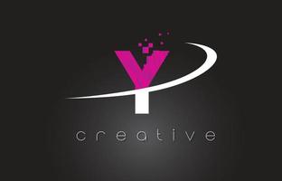 Y Creative Letters Design With White Pink Colors vector