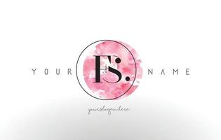 FS Letter Logo Design with Watercolor Circular Brush Stroke. vector