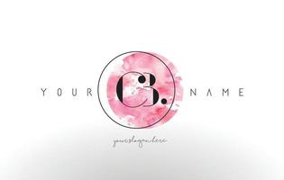 CB Letter Logo Design with Watercolor Circular Brush Stroke. vector