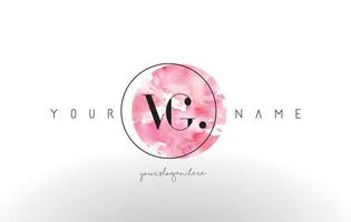 VG Letter Logo Design with Watercolor Circular Brush Stroke. vector