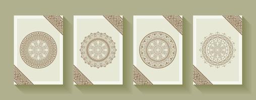 Vintage mandala greeting card with ornament pattern design vector