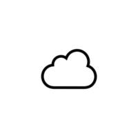 simple cloud outline icon on a white background vector