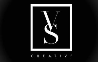 VS Letter Design Logo with Black and White Colors Vector. vector