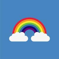 colorful rainbow vector and clouds