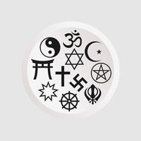 World Religious Symbols Set isolated on white background vector