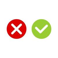 Simple true and false button icons vector