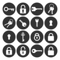 key and lock icon vector