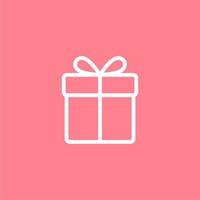 gift box simple line icon vector