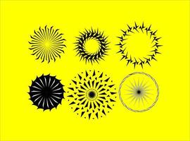 vector shapes sun circle black and white