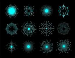 formas vectoriales ilustración de círculo de resplandor solar vector