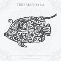 FISH Mandala. Boho Style elements. Animals boho style drawn. vector illustration.