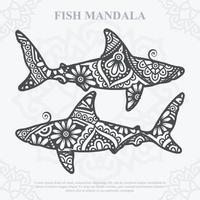 FISH Mandala. Boho Style elements. Animals boho style drawn. vector illustration.