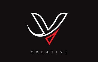 Logotipo de diseño de letra V. Logotipo de icono de letra v con swoosh moderno vector