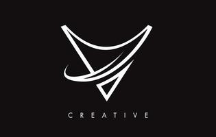 Logotipo de diseño de letra V. Logotipo de icono de letra v con swoosh moderno vector