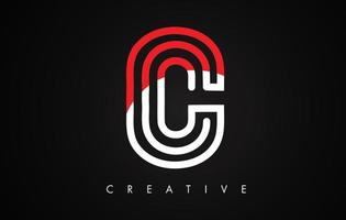 C Red and Black Letter Modern Trendy Design Logo. Letter C Icon Logo with Modern Monogram vector