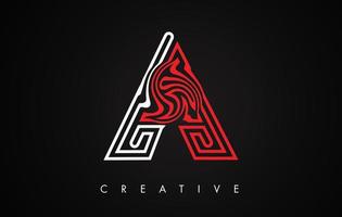 A Letter Red and Black Design Logo. Letter A Icon Logo with Modern Monogram vector