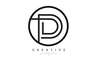 D Letter Icon Logo Design With Monogram Creative Look. Letter Circle Line Design vector