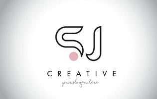 SJ Letter Logo Design with Creative Modern Trendy Typography. vector