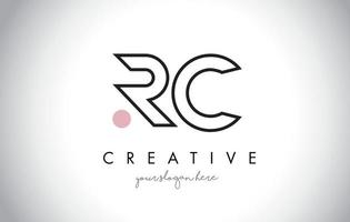 Diseño de logotipo de letra rc con tipografía creativa de moda moderna. vector