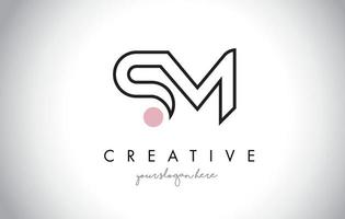 Diseño de logotipo de letra SM con tipografía creativa de moda moderna. vector