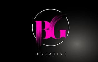 Pink BG Brush Stroke Letter Logo Design. Pink Paint Logo Leters Icon. vector
