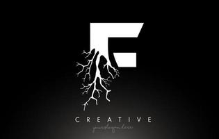 Letter F Design Logo with Creative Tree Branch. F Letter Tree Icon Logo vector