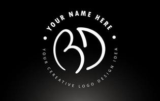 BD Handwritten Letters Logo Design with Circular Letter Pattern. Creative Handwritten Signature Logo Icon vector