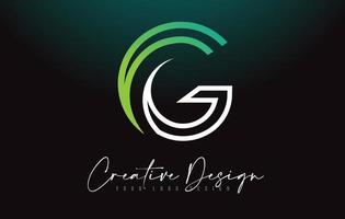 G Letter Logo Design Icon with Monogram Lines and Creative Look Concept. vector