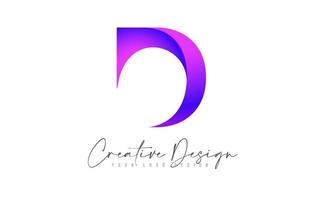 Purple D Logo Letter Design Icon. Creative Purple Design of D Letter in vector