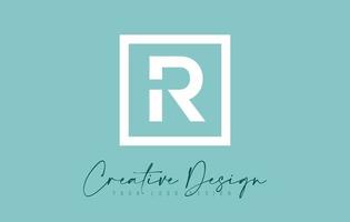 R Letter Icon Design With Creative Modern Look and Teal Background. vector