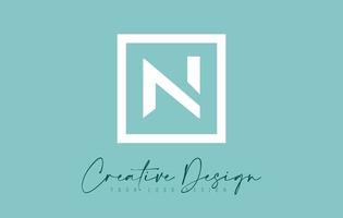 N Letter Icon Design With Creative Modern Look and Teal Background. vector