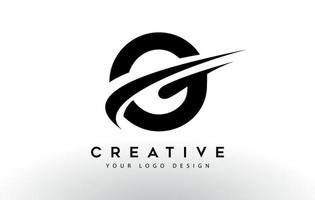 Creative G Letter Logo Design with Swoosh Icon Vector. vector