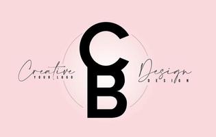 CB Letter Design Icon Logo with Letters one on top of each other Vector. vector