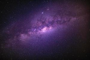 Landscape with Milky way galaxy. Night sky with stars. photo