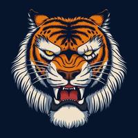 Angry tiger head vector illustration