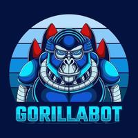 Gorilla robot retro vector illustration