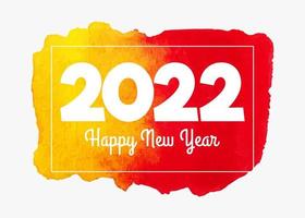 Happy new year 2022 watercolour vector background